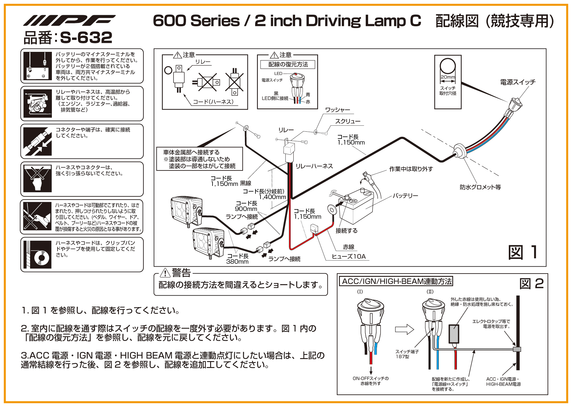 IPF / 600 シリーズ 2インチ キューブ ドライビングランプ : S-632